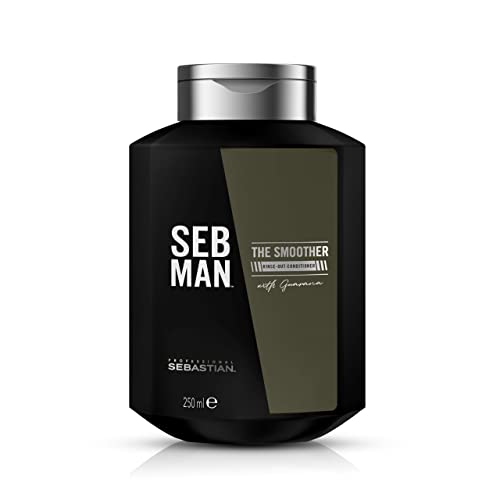 SEB MAN THE SMOOTHER – feuchtigkeitsspendender Conditioner für trockene Haare – Haarspülung mit Guarana-Extrakt und anregendem Duft von Bergamotte und rosa Pfeffer – 250 ml von Sebastian Professional