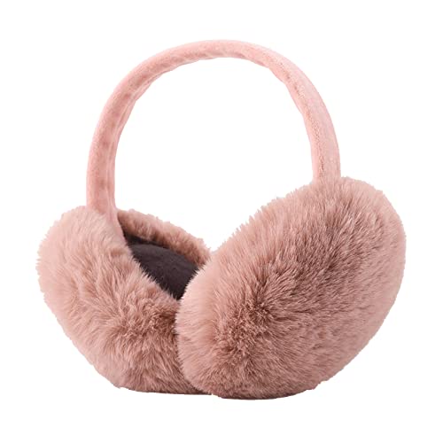 SEDEX Ohrenschützer Damen Mädchen Herren Skifahren Zubehör Flauschig Faltbar Erwachsene Ohrenschützer Thermo Ohrwärmer Schutz vor Wind Damen Geschenk für Winter (Erwachsenen-lang-plüsch-Rosa 2) von SEDEX