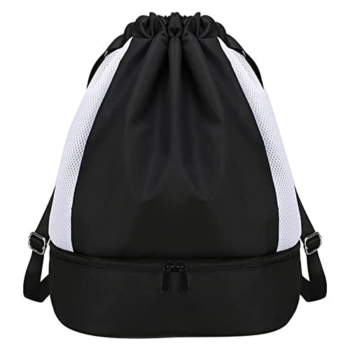 Taschen mit Kordelzug, wasserdichter Turnrucksack, Sportrucksack, Schnurtasche zum Schwimmen, Fußball, Reisen, Strand, Gymnastik, Nylon, Turnbeutel für Damen und Herren, Yoga-Rucksack, Schwarz von SEDEX