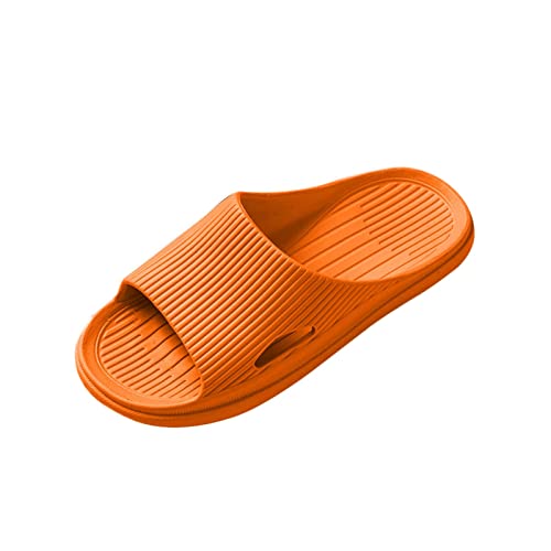 SEEGOU Damenpaar Hausschuhe Badezimmer Hausschuhe flache solide Farbstreife Kickers Damenschuhe 42 (Orange, 39.5) von SEEGOU