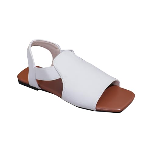 SEEGOU Damenschuhe, Lange Slipper-Socken für Damen, für den Sommer, einfarbig, zum Reinschlüpfen, lässig, offene Zehenpartie, flach, weiche Slipper-Socken für Damen Grüne Schuhe Damen (White, 40) von SEEGOU