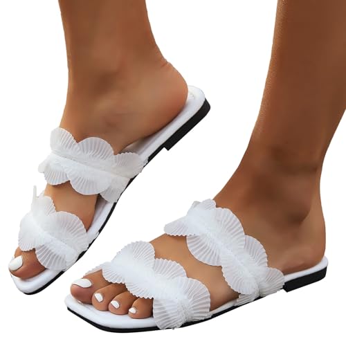 SEEGOU Damenschuhe, ethnische Freizeitschuhe, Sommermode, hohl, atmungsaktiv, Flacher Absatz, weiche Sohle, Freizeitschuhe Schuhe Für Damen Mit Absatz Angebote (White, 40) von SEEGOU