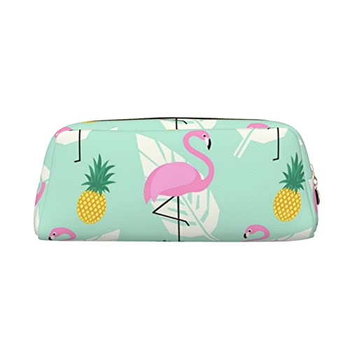 SEFZCXDN Federmäppchen mit Flamingo-Ananas-Aufdruck, Schreibwaren-Tasche, Mehrzweck-Reise-Kosmetiktasche, Pink, gold, Einheitsgröße, Kosmetikkoffer von SEFZCXDN