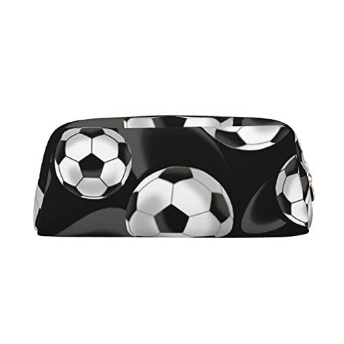 SEFZCXDN Federmäppchen mit Fußball-Motiv, schwarz, multifunktional, Reise-Kosmetiktasche, gold, Einheitsgröße, Kosmetikkoffer von SEFZCXDN