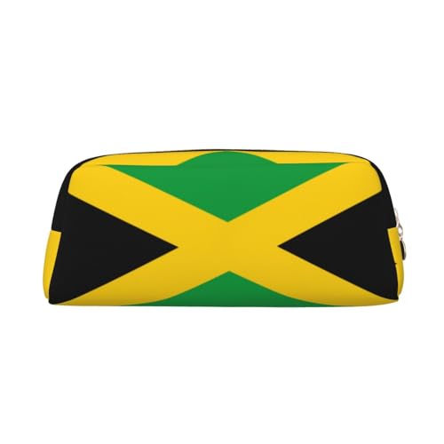 SEFZCXDN Federmäppchen mit Jamaika-Flaggen-Druck, Schreibwaren-Beutel, Mehrzweck-Reise-Kosmetiktasche, gold, Einheitsgröße, Kosmetikkoffer von SEFZCXDN