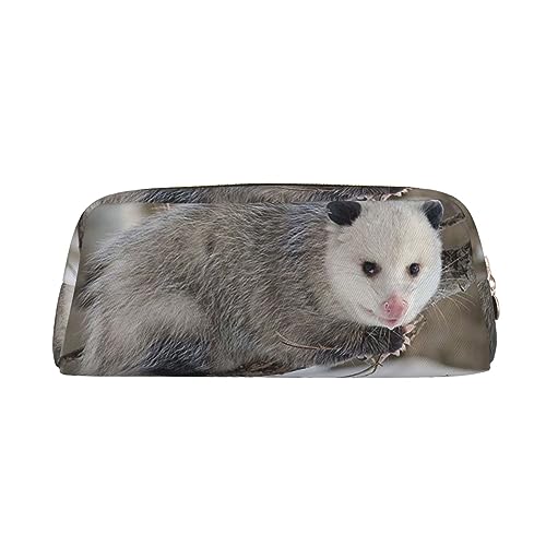 SEFZCXDN Opossum im Schnee bedrucktes Federmäppchen, Schreibwaren-Tasche, Mehrzweck-Kosmetiktasche für Reisen, gold, Einheitsgröße, Kosmetikkoffer von SEFZCXDN