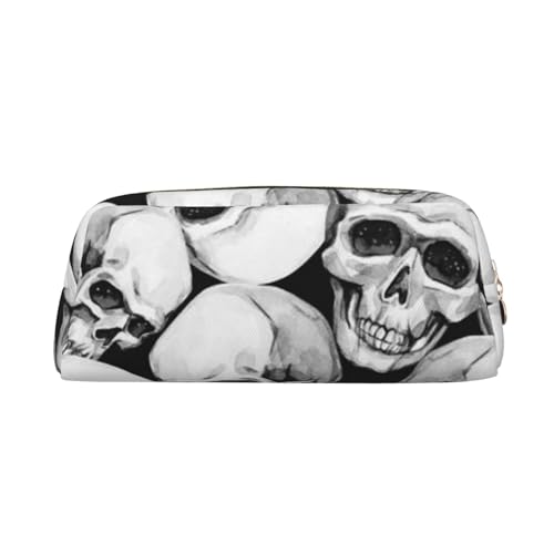 SEFZCXDN Sugar Horror Skull Halloween Print Pencil Bag Holder Stationery Pouch Multi Purpose Travel Cosmetic Bag, gold, Einheitsgröße, Kosmetikkoffer von SEFZCXDN