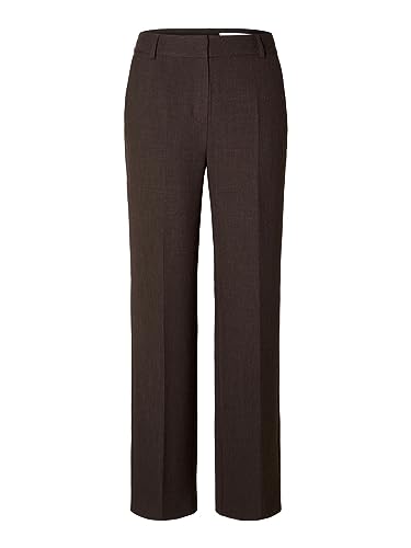 SELECTED FEMME Damen SLFRITA MW Wide Pant Mel NOOS Stoffhose, Java/Pattern:Melange, 34W x 30L von SELECTED FEMME