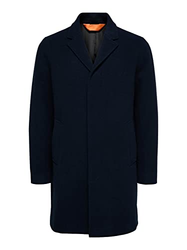 SELECTED HOMME BLACK Herren SLHHAGEN W Coat B Mantel, Dark Sapphire/Pattern:Twill, XL von SELECTED HOMME