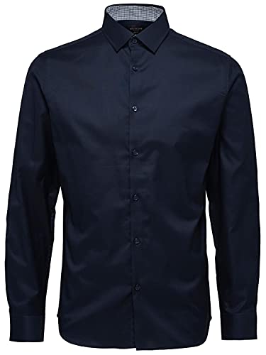 SELECTED HOMME Herren Shdonenew-mark Shirt Ls Noos Businesshemd, Navy Blazer, L EU von SELECTED HOMME