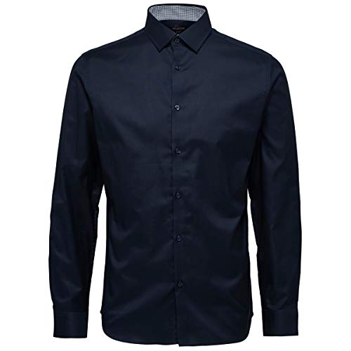 SELECTED HOMME Herren Shdonenew-mark Shirt Ls Noos Businesshemd, Navy Blazer, L EU von SELECTED HOMME