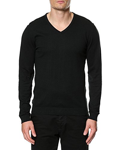 SELECTED HOMME Herren Pullover Slim Fit 16030513 Tower aus cotton v-neck, Gr. 48 (S), Schwarz (Black) von SELECTED HOMME