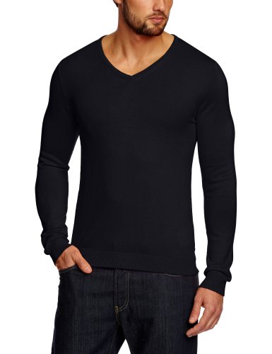 SELECTED HOMME Herren Pullover Slim Fit 16030513 Tower aus cotton v-neck, Gr. 50 (M), Blau (Night Sky) von SELECTED HOMME