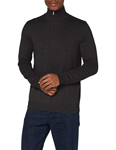 SELECTED HOMME Herren Slhberg Half Zip Cardigan B Noos Sweatshirt, Antracit, XL EU von SELECTED HOMME