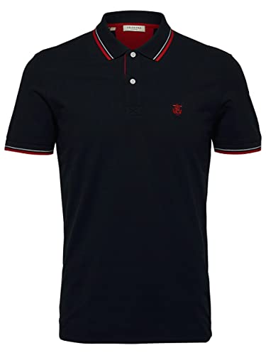 SELECTED HOMME Herren SLHNEWSEASON SS Polo W 16062542, Black, M von SELECTED HOMME