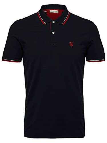 SELECTED HOMME Herren SLHNEWSEASON SS Polo W 16062542, Black, XXXL von SELECTED HOMME