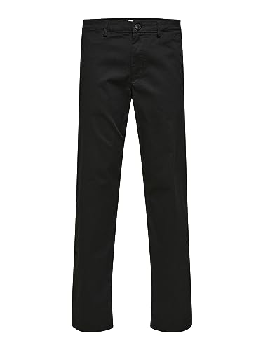 SELETED HOMME Herren Slhstraight-new Miles 196 Flex Pants W Chino, Schwarz, 31W / 34L EU von SELECTED HOMME