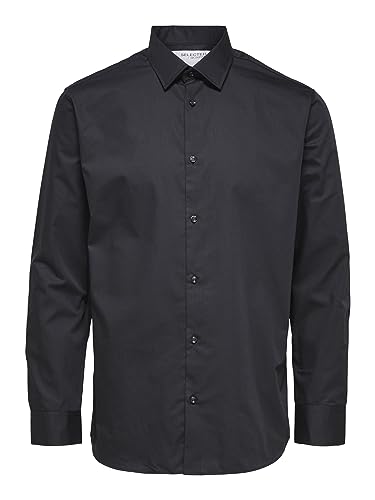 SELECTED HOMME BLACK Herren SLHSLIMETHAN Shirt LS Classic B NOOS Hemd, S von SELECTED HOMME