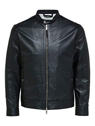 SELECTED HOMME Herren Slharchive Classic Leather Jkt W Noos Lederjacke, Schwarz, XXL EU von SELECTED HOMME