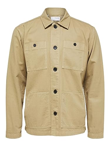 SELECTED HOMME Men's SLHLOOSENEW-Tony LS W NOOS Overshirt, Kelp, L von SELECTED HOMME