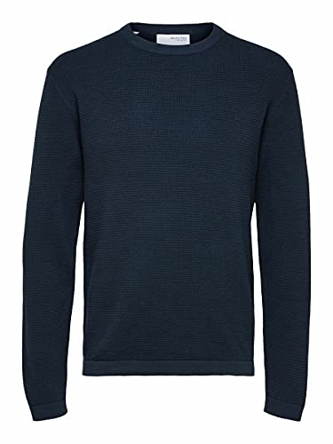 Selected Homme White Mens Dark Sapphire L/S Knit von SELECTED HOMME