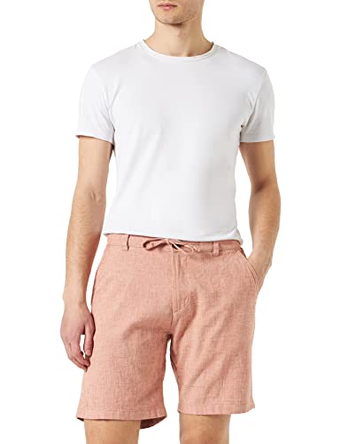 SELECTED HOMME Herren Slhregular-brody Linen Shorts Noos, Baked Clay/Detail:mixed W. Oatmeal, M von SELECTED HOMME