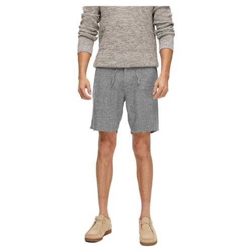 SELECTED HOMME Herren Slhregular-brody Linen Shorts Noos, Sky Captain/Detail:mixed W. Oatmeal, S von SELECTED HOMME