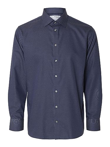 SELECTED HOMME Herren Slhregduke-non Iron Shirt Ls Noos, Navy Blazer, M von SELECTED HOMME