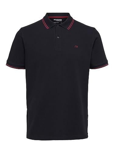 SELETED HOMME Men's SLHDANTE Sport SS Polo W NOOS T-Shirt, Black, M von SELECTED HOMME