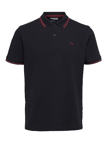 SELETED HOMME Men's SLHDANTE Sport SS Polo W NOOS T-Shirt, Black, XL von SELECTED HOMME