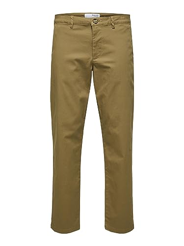 SELETED HOMME Men's SLHSTRAIGHT-New Miles 196 Flex Pants W N Chino, Ermine, 34/32 von SELECTED HOMME