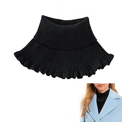 Krageneinsatz Damen,Schal Herren Damen,Frauen Männer Mädchen Gestrickter Rollkragen Falscher Kragen Abnehmbarer,Winter Warm Winddicht Gefälschter Kragen Halswärmer Schal Wrap Lätzchen,schwarz,1 Stück Krageneinsatz Damen,Schal Herren Damen,Frauen Männer Mädchen Gestrickter Rollkragen Falscher Kragen Abnehmbarer,Winter Warm Winddicht Gefälschter Kragen Halswärmer Schal Wrap Lätzchen,schwarz,1 Stück von SEMINISMAR