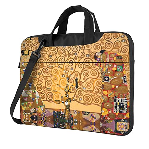 Laptop-Schultertasche mit farbigem Baum-Motiv, für Laptop und Tablet, Schwarz , 15.6 inch von SEMRUAG