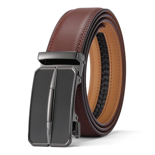 SENDEFN Gürtel Herren, Ledergürtel herren, Gürtel Ratsche Automatikschließe für Herren Jeans und Business Anzug, Breit 35mm,Größe Einstellbar Belt von SENDEFN