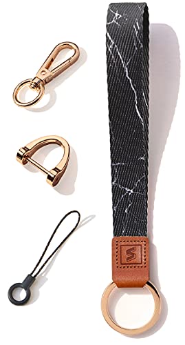 SENLLY Schlüsselband Wristlet Keychain Lanyard Strap Handschlaufe Schlüsselanhänger mit echtem Leder, für Schlüssel, Mobile Handys Telefon, Kamera, Charms von SENLLY