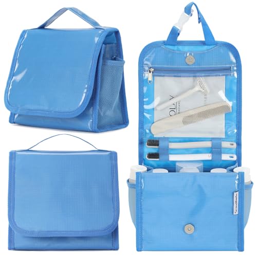 SEPWIK Reise-Kulturbeutel für Damen, mit Haken zum Aufhängen, wasserabweisend, Make-up-Kosmetiktasche, Organizer für Shampoo, Behälter in voller Größe, Toilettenartikel, Scandihome-Serie, Blau, Casual SEPWIK Reise-Kulturbeutel für Damen, mit Haken zum Aufhängen, wasserabweisend, Make-up-Kosmetiktasche, Organizer für Shampoo, Behälter in voller Größe, Toilettenartikel, Scandihome-Serie, Blau, Casual von SEPWIK