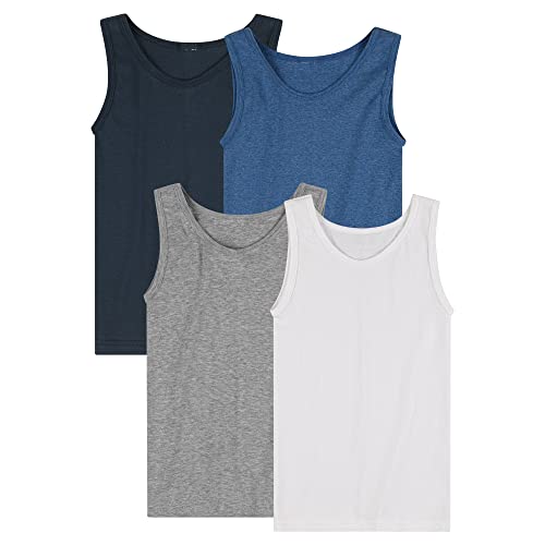 SES 4er Pack Unterhemden Jungen in 4 Farben 164 / Ärmellose Unterhemden für Jungen aus Baumwolle/Blau & Grau SES 4er Pack Unterhemden Jungen in 4 Farben 164 / Ärmellose Unterhemden für Jungen aus Baumwolle/Blau & Grau von SES