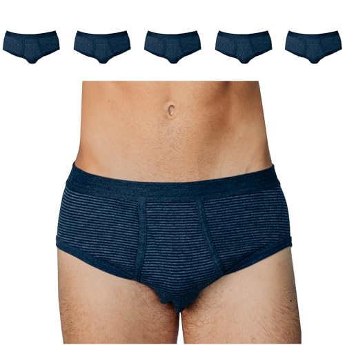 SES Ringel Feinripp Herren Slip 5er Pack 4XL Jeans Marine aus Baumwolle/Unterhosen Männer klassisch, bequem & atmungsaktiv/Feinripp Unterhose Herren mit weichem Bund & Eingriff SES Ringel Feinripp Herren Slip 5er Pack 4XL Jeans Marine aus Baumwolle/Unterhosen Männer klassisch, bequem & atmungsaktiv/Feinripp Unterhose Herren mit weichem Bund & Eingriff von SES