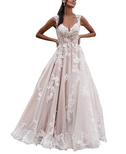 SEVENYXX Damen Brautkleid Lang A-Linie Standesamt Hochzeitskleid Prinzessin Spitzen Brautmode Kleid, White, 34 SEVENYXX Damen Brautkleid Lang A-Linie Standesamt Hochzeitskleid Prinzessin Spitzen Brautmode Kleid, White, 34 von SEVENYXX