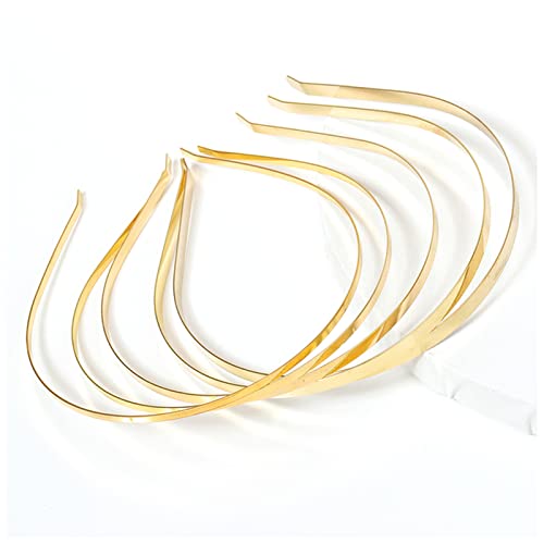 Stirnband Damen 5 STÜCKE Edelstahl Haarband-Reifen-leere Metall-Stirnband-Basis-Einstellung for Schmuckherstellung DIY. Frauen Hochzeit Haarwäschekomponente Stirnband (Color : Gold, Size : 6mm) von SEvso