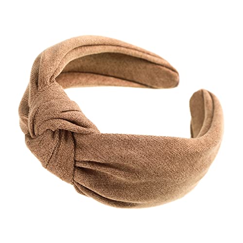 Stirnband Damen Geknotetes Stirnband for Frauen Breite Haarbänder Samt Krawatten Mädchen Massivfarbe Haarfassung Lünette Kopfschmuck Haarschmuck Stirnband (Size : 1389-A) von SEvso