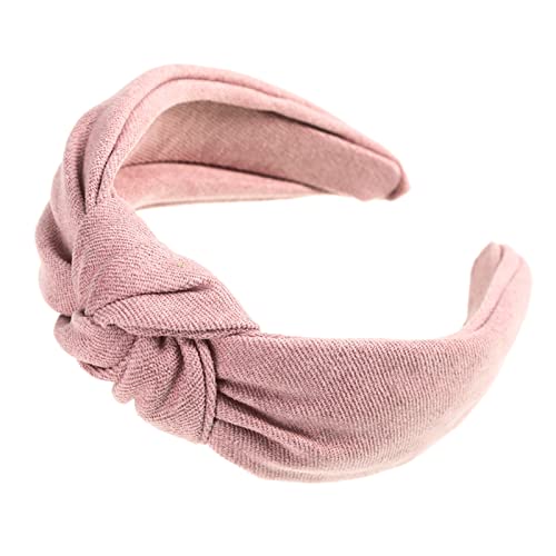 Stirnband Damen Geknotetes Stirnband for Frauen Breite Haarbänder Samt Krawatten Mädchen Massivfarbe Haarfassung Lünette Kopfschmuck Haarschmuck Stirnband (Size : 1389-B) von SEvso