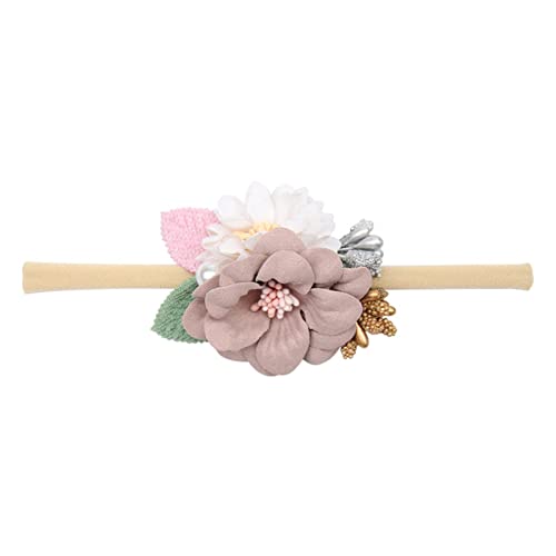 Stirnband Damen Haarschmuck Schöne Stirnband Gefälschte Blume Nylon Haarbänder Künstliche Blumen Elastische Kopfbänder Headwear Stirnband (Size : 44) von SEvso