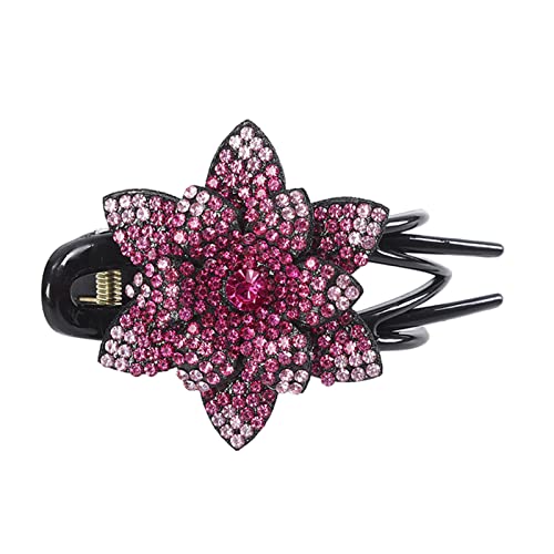 Stirnband Damen Rhinestone Haarnadelblume Duckbill Haar Krallen Vintage Haarspangen Haarschmuck for Frauen, die Pferdeschwanz Headwear glänzt Stirnband (Size : RY9579-D) von SEvso