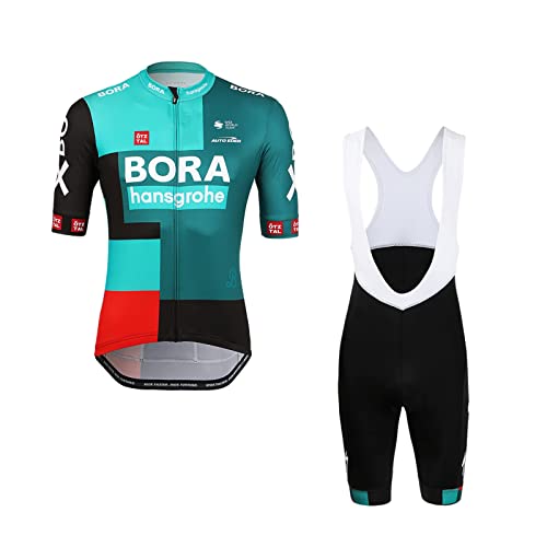 SGCIKER 2022 Herren Pro Team BORA Radtrikot Set, Kurzarm Fahrrad bekleidung Lätzchen Kurzsets Gel Pad（2XL von SGCIKER