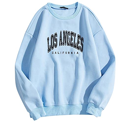 Damen Hoodie Langarm Pullover Grosse Grössen Hip Hop Pullover Tops Rundhals Sweatshirt Damen Ohne Kapuze Teenager Mädchen Vintage Hoodies Langarmshirt Oberteile Y2k Top Winter Herbst Streetwear Pulli von SGSD