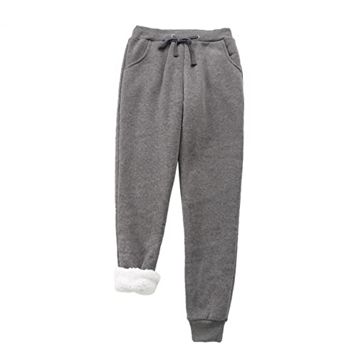 SGSD Jogginghose Warme Fleece-Strumpfhose Freizeithose Sherpa Sweatpants Winter Sporthosen GefüTterte Laufhose-Traininghose,Thermo Strumpfhosen-Winterhose,Outdoor Hosen FüR SGSD Fr Dunkelgrau 3XL von SGSD