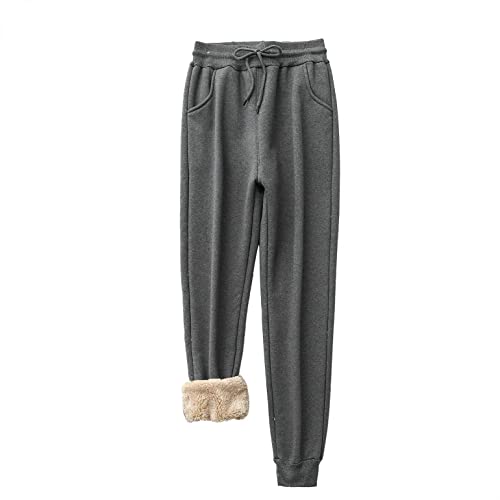 SGSD Outdoor Hosen FüR Damen：Jogginghose Baumwolle Sporthose Winter Fleece-Sweatpants Sherpa-GefüTtert Hosen Lang-Sweathose Elastische-Freizeithose-Thermo Strumpfhose,Umstandsstrumpfhose von SGSD