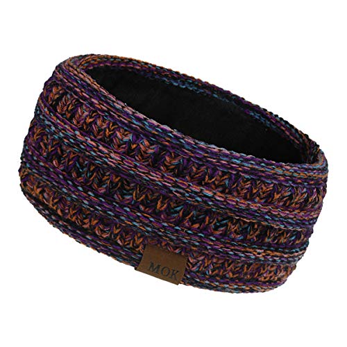 SH-RuiDu Frauen Ohrwärmer Stirnband, dauerhafter Winter Warm Gestrickte Fleece gefütterte Stirnband Winter Ohrwärmer für draußen von SH-RuiDu