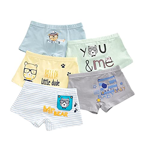 Jungen Boxershorts Kinder Unterhosen Baumwolle Unterwäsche Boys Cartoon Briefs 5er Pack 3-12 Jahre (A,L-4-5 Years) von SHAIYOU